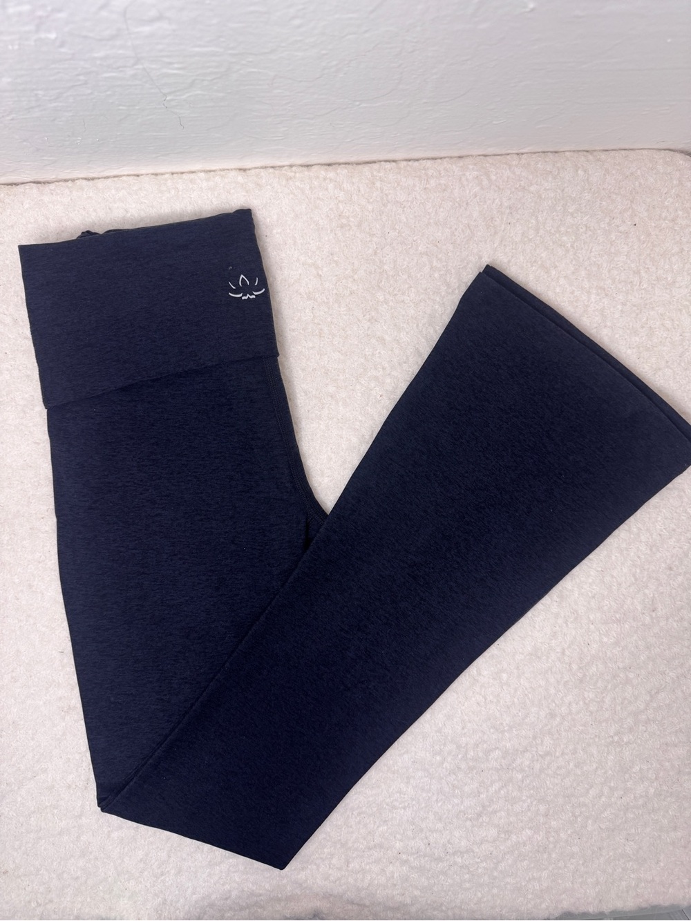 Beyond Yoga Gray-Black Fold-Over Waist Jeggings
